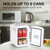 Mini Fridge, 4L/6 Can Portable Cooler & Warmer Freon-Free Small Refrigerator Provide Compact Storage for Skincare, Beverage, Food, Cosmetics, White